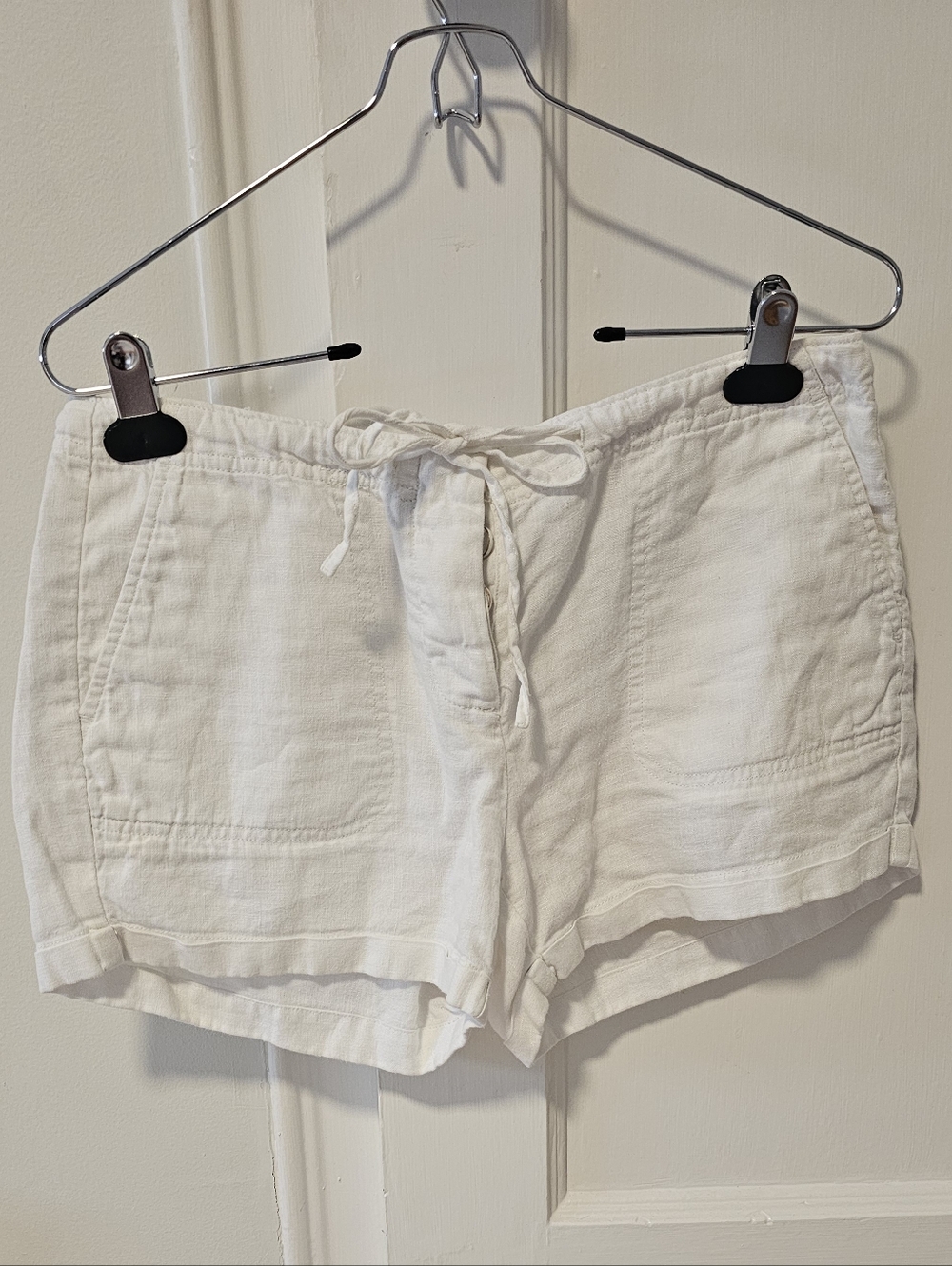Vineyard Vines White High-Waist Linen Drawstring Shorts